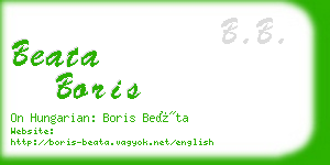 beata boris business card